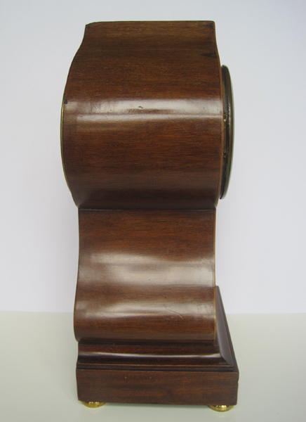 French Balloon clock, left-side view of the case